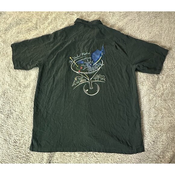 Columbia "The Perfect Martini" 100% Silk Short Sleeve Button Down Shirt Size XL - Picture 15 of 16